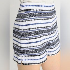 Gap Navy Black White Navy Embroidered Side Zip High Waist Shorts